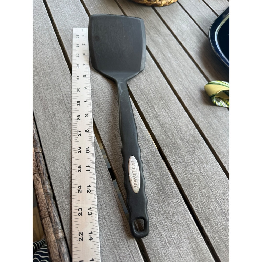 Farberware 12"  Solid Spatula Turner Flipper Black Nylon Plastic